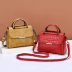 A966-5 Patrón de piedra Bolsos de un solo hombro para mujer, Blanco, Red Wine, Verde, Azul, Negro, Turmeric - Imagen 2