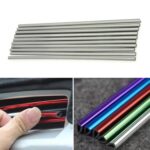 10 paquetes de tiras decorativas de galvanoplastia en forma de U para ventilación de aire acondicionado de coche