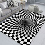 Alfombra de sala de estar geométrica visual rectangular estéreo 3D, 40x60cm