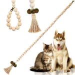 Timbre para perros Entrenador de perros Cuerda colgante Juguete divertido para gatos, estilo:, Wooden Beads Copper - Imagen 2