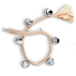 Timbre para perros Entrenador de perros Cuerda colgante Juguete divertido para gatos, estilo:, Braided Cross Bell - Silver