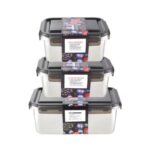 Frigorífico Almacenamiento refrigerado Cajón hermético para frutas y verduras de acero inoxidable, Capacidad:, Rectangular 3 PCS/Set