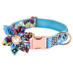 Pet Flower Collar ajustable Hebilla de metal Se puede grabar Collar de perro, Tamaño:, L 2.5x60cm