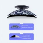 Sombrero de paraguas de pesca de doble capa Protector solar para exteriores y sombrero de paraguas plegable a prueba de lluvia, 95 Silver (Rubber Sleeve) - Imagen 3