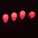 5 juegos de tapa de válvula luminosa para neumático de coche, tapa de núcleo de válvula de calavera para motocicleta, 1 Set Red
