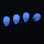 5 juegos de tapa de válvula luminosa para neumático de coche, tapa de núcleo de válvula de calavera para motocicleta, 1 Set Blue