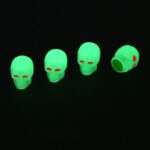 5 juegos de tapa de válvula luminosa para neumático de coche, tapa de núcleo de válvula de calavera para motocicleta, 1 Set Green