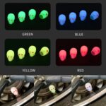 5 juegos de tapa de válvula luminosa para neumático de coche, tapa de núcleo de válvula de calavera para motocicleta, 1 Set Red - Imagen 2