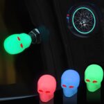 5 juegos de tapa de válvula luminosa para neumático de coche, tapa de núcleo de válvula de calavera para motocicleta, 1 Set Green - Imagen 6