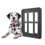 Puerta de ventana para mascotas de 34cm x 44cm, cueva para perros y gatos, puerta de celosía para mascotas antimosquitos, 34cmx 44cm Black