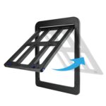 Puerta de ventana para mascotas de 34cm x 44cm, cueva para perros y gatos, puerta de celosía para mascotas antimosquitos, 34cmx 44cm Black - Imagen 4