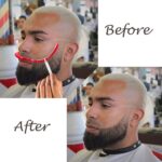 4 herramientas de afeitado con regla para peinar barba., Beard Styling Ruler (Black) - Imagen 5