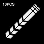 10 pegatinas reflectantes de rayas para coche, pegatinas de flecha para guardabarros de motocicleta, 10 PCS Silver