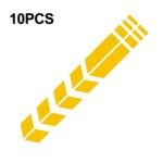 10 pegatinas reflectantes de rayas para coche, pegatinas de flecha para guardabarros de motocicleta, 10 PCS Yellow