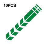 10 pegatinas reflectantes de rayas para coche, pegatinas de flecha para guardabarros de motocicleta, 10 PCS Green