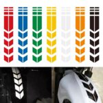 10 pegatinas reflectantes de rayas para coche, pegatinas de flecha para guardabarros de motocicleta, 10 PCS range - Imagen 2