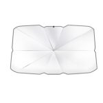 Sombrilla de aislamiento térmico plegable telescópica para parabrisas de coche, Silver Coated Small