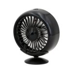 Ventilador de luces coloridas USB multifunción para salpicadero de vehículo F102, Negro, Plata