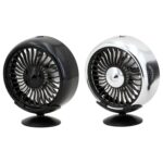 Ventilador de luces coloridas USB multifunción para salpicadero de vehículo F102, Negro, Plata - Imagen 2
