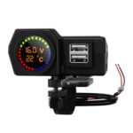 WUPP CS-1747A1 Temperatura de voltaje de motocicleta Pantalla digital Double USB Cargador