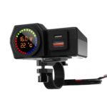 WUPP CS-1747A2 Temperatura de voltaje de motocicleta Pantalla digital USB+Type-C Teléfono Cargador