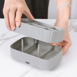 2 PCS Cocina Cuchara Cuchillo Rack Drenaje Palillos Jaula Caja de almacenamiento multifuncional, 2 PCS Grey - Imagen 3