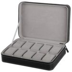 Caja de reloj con cremallera de 10 bits, caja de exhibición de almacenamiento, bolsa con cremallera de PU, caja de reloj, 10 Bit