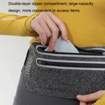 Bolsa de cintura delgada con cuerpo de lycra impermeable para deportes con cremallera doble para exteriores, Negro, Azul de Menta, Gris, Roja de rosa, Verde - Imagen 4