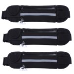 Riñonera portátil a prueba de sudor de gran capacidad para deportes al aire libre de 3 uds., 3PCS Black