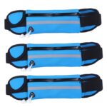 Riñonera portátil a prueba de sudor de gran capacidad para deportes al aire libre de 3 uds., 3PCS Blue
