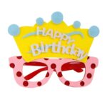 2 piezas de gafas divertidas para fiesta de cumpleaños, decoración de dibujos animados, accesorios para fotos, forma:, Happy Birthday Dot