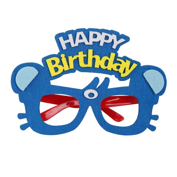 TBD0602492703.jpg 2 piezas de gafas divertidas para fiesta de cumpleaños, decoración de dibujos animados, accesorios para fotos, forma:, Blue Bear - Imagen 1
