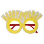 2 piezas de gafas divertidas para fiesta de cumpleaños, decoración de dibujos animados, accesorios para fotos, forma:, Yellow Letters