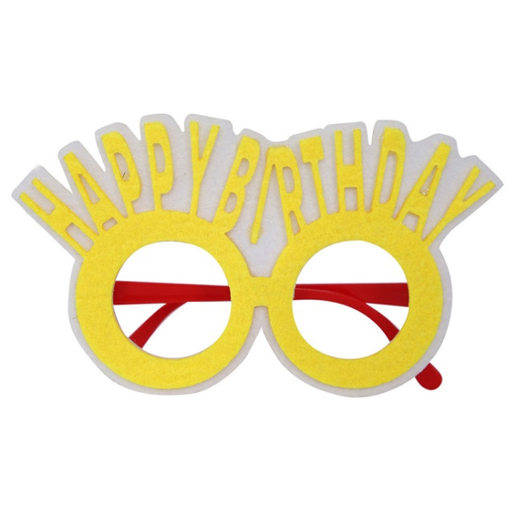 TBD0602492709.jpg 2 piezas de gafas divertidas para fiesta de cumpleaños, decoración de dibujos animados, accesorios para fotos, forma:, Yellow Letters - Imagen 1