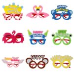 2 piezas de gafas divertidas para fiesta de cumpleaños, decoración de dibujos animados, accesorios para fotos, forma:, Yellow Letters - Imagen 2