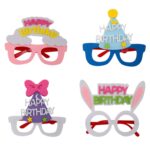 2 piezas de gafas divertidas para fiesta de cumpleaños, decoración de dibujos animados, accesorios para fotos, forma:, Pink Letters - Imagen 2
