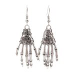 4 pares de pendientes de personajes de Halloween, adornos navideños de aleación, estilo:, Silver Claw