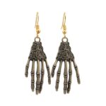 4 pares de pendientes de personajes de Halloween, adornos navideños de aleación, estilo:, Gold Claw