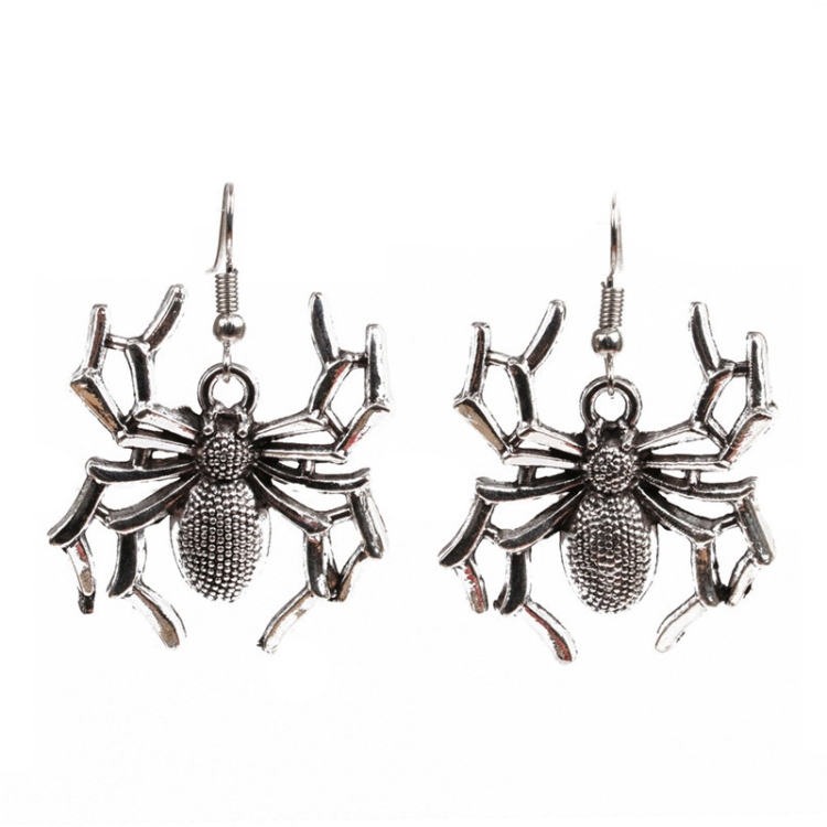 TBD0602492803.jpg 4 pares de pendientes de personajes de Halloween, adornos navideños de aleación, estilo:, Spider - Imagen 1