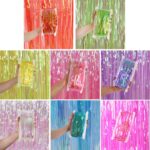 Fondo de foto de decoración de fiesta festiva de cortina de lluvia de caramelo de 2 piezas, 1x3M Green - Imagen 2