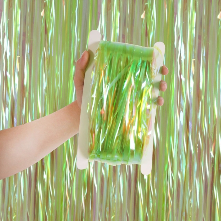 TBD0602493109.jpg Fondo de foto de decoración de fiesta festiva de cortina de lluvia de caramelo de 2 piezas, 1x3M Green - Imagen 1