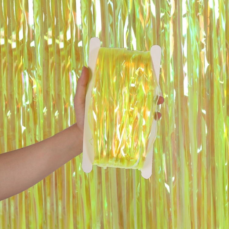 TBD0602493110.jpg Fondo de foto de decoración de fiesta festiva de cortina de lluvia de caramelo de 2 piezas, 1x3m Yellow - Imagen 1
