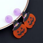 4 pares de pendientes de acrílico de Halloween, joyería festiva con personalidad, estilo:, E000166 Black Hat - Imagen 2