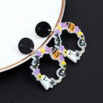 4 pares de pendientes de acrílico de Halloween, joyería festiva con personalidad, estilo:, E000168 Star - Imagen 2