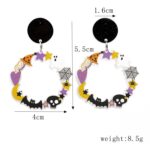 4 pares de pendientes de acrílico de Halloween, joyería festiva con personalidad, estilo:, E000168 Star - Imagen 3