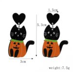 4 pares de pendientes de acrílico de Halloween, joyería festiva con personalidad, estilo:, E000164 White Cat - Imagen 3