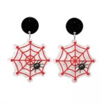 4 pares de pendientes de acrílico de Halloween, joyería festiva con personalidad, estilo:, E000163 Spider