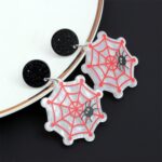 4 pares de pendientes de acrílico de Halloween, joyería festiva con personalidad, estilo:, E000163 Spider - Imagen 2