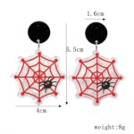 4 pares de pendientes de acrílico de Halloween, joyería festiva con personalidad, estilo:, E000163 Spider - Imagen 3
