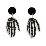 4 pares de pendientes de acrílico de Halloween, joyería festiva con personalidad, estilo:, E000161 Palm